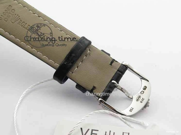 1218 Cellini Date VF Best Edition SS Black Dial Stick Markers On Black Leather Strap A Lightweight 3725